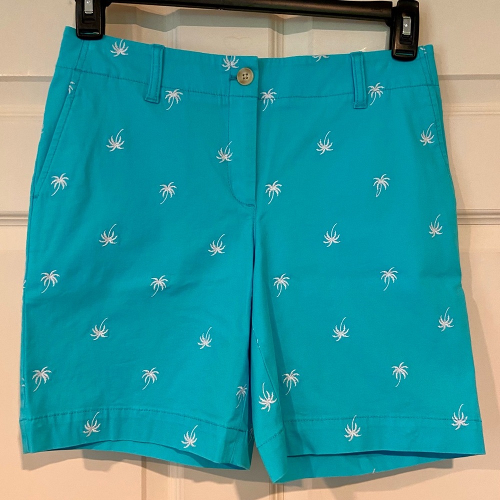 Talbots Blue Bermuda Shorts with Tropical Print